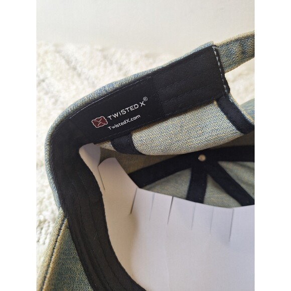 TWISTED X Denim Trucker Cap Adjustable Strap Logo Men's One Size Cotton WESTERN - Picture 7 of 8